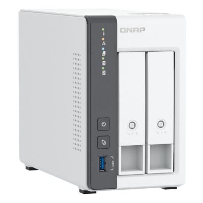 10. Qnap TS-216G, Tower, 2 x 2.5"/3.5" SATA, ARM 2.0GHz Quad core, 4GB, 1 x 2.5GbE + 1 x GbE, External adapter (PSU)