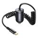 Baseus Tiny Star 30W Car Charger with Built-in Spiral USB-C Cable - Black