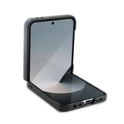 4. Karl Lagerfeld Saffiano Metal Pin Case for Samsung Galaxy Z Flip 6 - Black