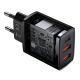 9. BASEUS 2XUSB WALL CHARGER, USB-C (BLACK)