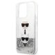 6. Karl Lagerfeld Liquid Glitter Karl&Choupette Head case for iPhone 13 Pro Max - silver
