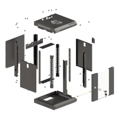 7. Lanberg WF11-3306-10B 6U Rack Wall Mount Cabinet Black