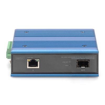 3. Industrial media converter 1000Base-TX PoE 30W - 1000Base-FX SFP (without module) DIN extended temperature range