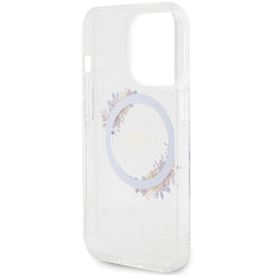 7. Guess IML Flowers Wreatch MagSafe iPhone 15 Pro Max Case - Clear
