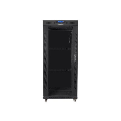 LANBERG FLOOR RACK CABINET 19" 27U 600X600 GLASS DOOR LCD BLACK FF01-6627-12BL (FLAT PACK)
