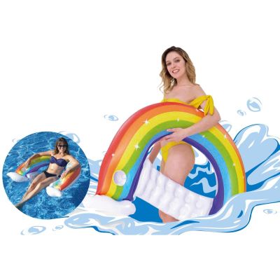 2. INFLATABLE DECK CHAIR WATER RAINBOW 107x95x23CM 37606