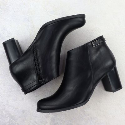4. Jezzi ASA125-36 classic women's ankle boots with a block heel