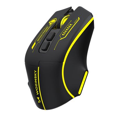 9. Wozinsky WMGB-1181 Wireless Optical Gaming Mouse 3200 DPI with Built-in Battery and Backlight - Black and Yellow