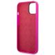 7. Guess Silicone Vintage Gold Logo Case for iPhone 14 / 15 Plus - Fuchsia