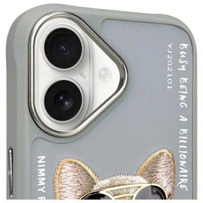 3. Nimmy Glasses Cool Dog iPhone 16 Case - Gray