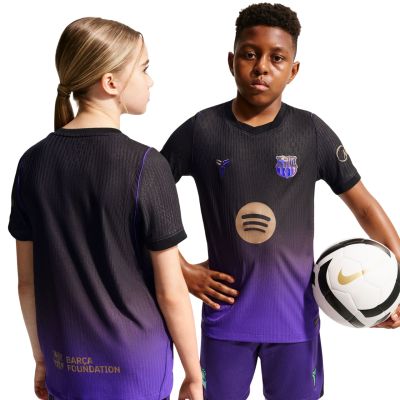 2. Nike FC Barcelona 2026/27 Match Away Kids' Jersey Black and Purple II1852 505
