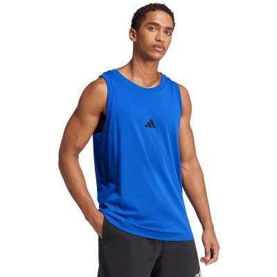 4. Men's adidas Essentials Small Logo Tank Blue JE8978