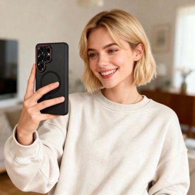 8. Tech-Protect MagCam MagSafe Case for Samsung Galaxy S26 Ultra - Black and Red