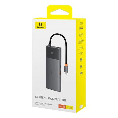 7. Baseus Metal Gleam II 10in1 HDMI USB-A USB-C RJ45 SD/TF Hub - Gray