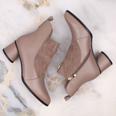 12. D&amp;A S.Barski Premium Collection high-heeled ankle boots W OLI232B, beige
