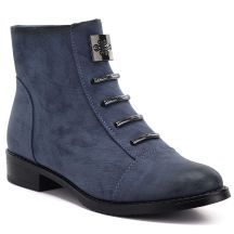 Women's blue flat ankle boots M.Daszyński SA62-126