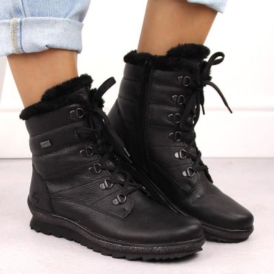 7. Remonte W RKR629B insulated leather ankle boots, black