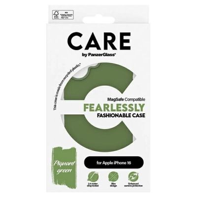 4. CARE by PanzerGlass Fashion Case iPhone 16 6.1" green/green MagSafe 1385