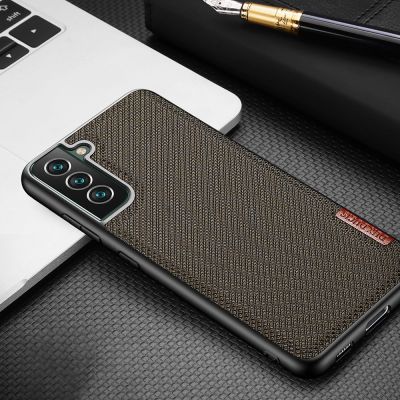 14. Dux Ducis Fino case is made of nylon material for Samsung Galaxy S22 + (S22 Plus) blue