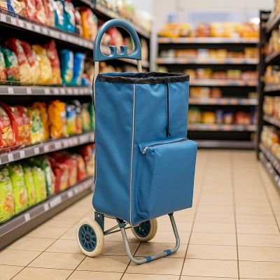 20. SHOPPING BAG ON WHEELS WITH FRAME 40L BLUE