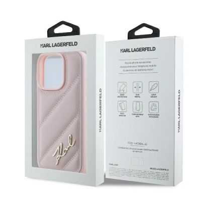 8. Karl Lagerfeld Quilted Signature iPhone 16 Pro Case - Pink