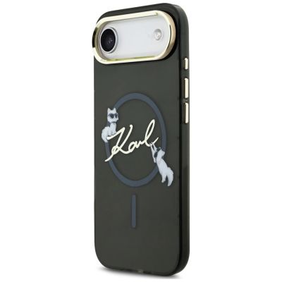3. Karl Lagerfeld IML Choupettes Karl Script Logo MagSafe iPhone Air Case - Black
