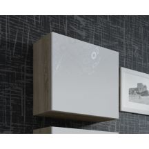 VIGO square display cabinet 50/50/30 sonoma/gloss white