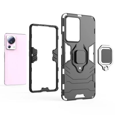 16. Ring Armor case for Xiaomi 13 Lite armored cover magnetic holder ring black