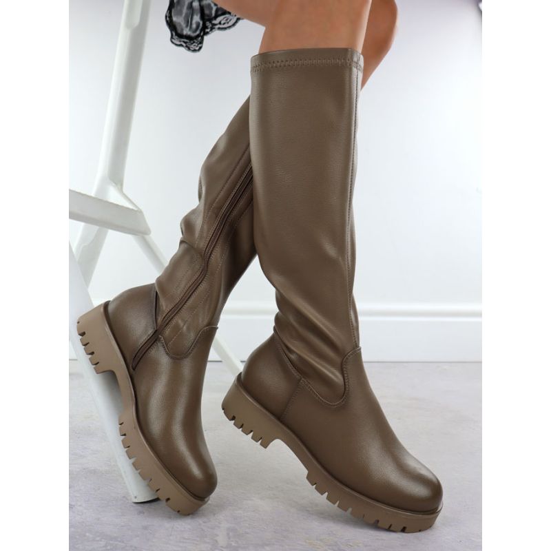 3. Women's khaki platform boots Potocki 25-12729