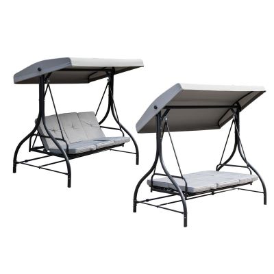 NINA GARDEN AND BALCONY SWING 3-SEAT GRAY