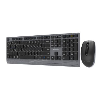 3. GEMBIRD WIRELESS KEYBOARD + MOUSE DUAL MODE SET, 2.4 GHZ + BT, SLIM, RU LAYOUT, BLACK