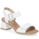 Women's leather sandals on a block heel white Remonte by Rieker D1K51-80