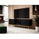2. PAFOS TV cabinet on a gold steel frame, 150x40x60, matt black