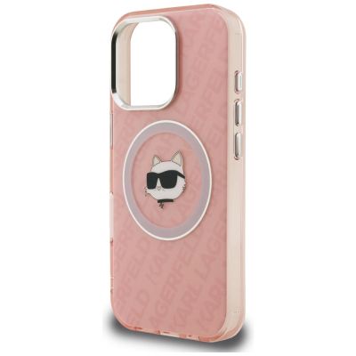 6. Karl Lagerfeld IML Choupette Head Logo MagSafe Case for iPhone 16 Pro Max - Pink