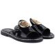 4. Women's patent leather black flip-flops with decoration M.Daszyński MR2266-5