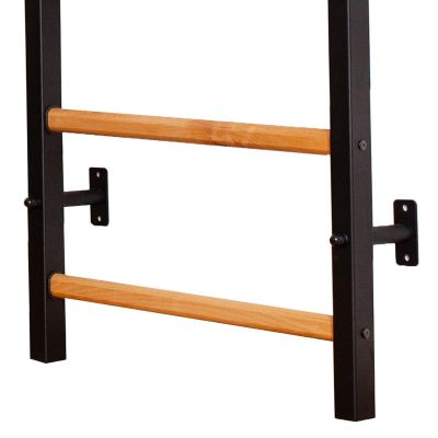 25. GYMNASTIC WOODEN AND METAL WALL BAR WITH METAL BAR AND ACCESSORIES FOR CHILDREN BENCHK 721B A076