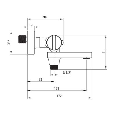 2. DEANTE Thermostatic bathtub mixer with foldable spout BCH_01BT