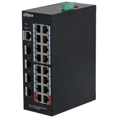 Dahua Technology HS4420-16GT-190 Network Switch Managed L2 Gigabit Ethernet (10/100/1000) Supports PoE Desktop Black