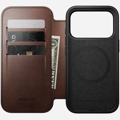 2. Nomad Modern Leather Folio Cell Phone Case 16 cm (6.3") Brown