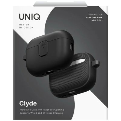 6. Uniq Clyde Case for AirPods Pro 3 - Black and Gray