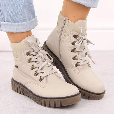 21. Waterproof beige women's hiking boots Rieker Y3433-60