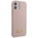 7. Guess GUHCP12SLSLMGLP iPhone 12 mini 5.4" light pink/light pink hardcase Silicone Script Gold Logo