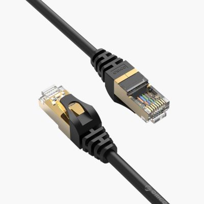 4. Orico PUG-C7 CAT7 10Gbps RJ45 Ethernet Network Cable Internet LAN Round 1m - Black