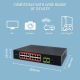 5. Qoltec SWITCH Fast Ethernet PoE Network Switch | 16x RJ45 10/100 Mb/s | 2x RJ45 Uplink 1000 Mb/s | 1x SFP 1000 Mb/s
