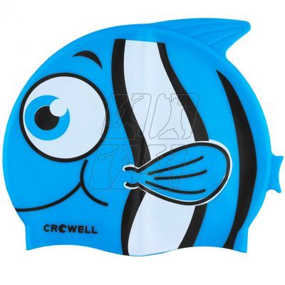 Crowell Nemo-Jr-blue silicone swimming cap