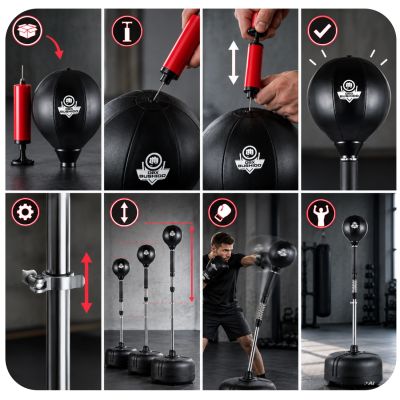 19. Standing boxing ball for adults, adjustable, reflex | DBX BUSHIDO