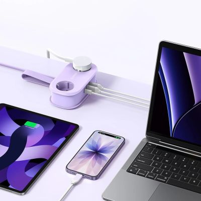 3. Orico AP3 20W GaN 5in1 Power Strip 2x AC + 2x USB-A + 1x USB-C - Purple