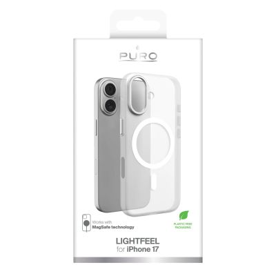 2. Puro Lightfeel iPhone 17 Case Compatible with MagSafe - Clear and White