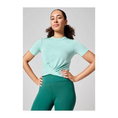 5. CASALL Delight Short Wrap Tee Mint
