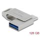 5. DeLOCK USB-C + Type-A 5 Gbps 128 GB Flash Drive – Metal Housing